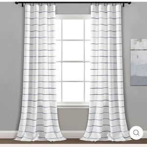 New with tags! Lush Decor Ombre Striped White Blue to Gray 2 Panel Set Curtains
